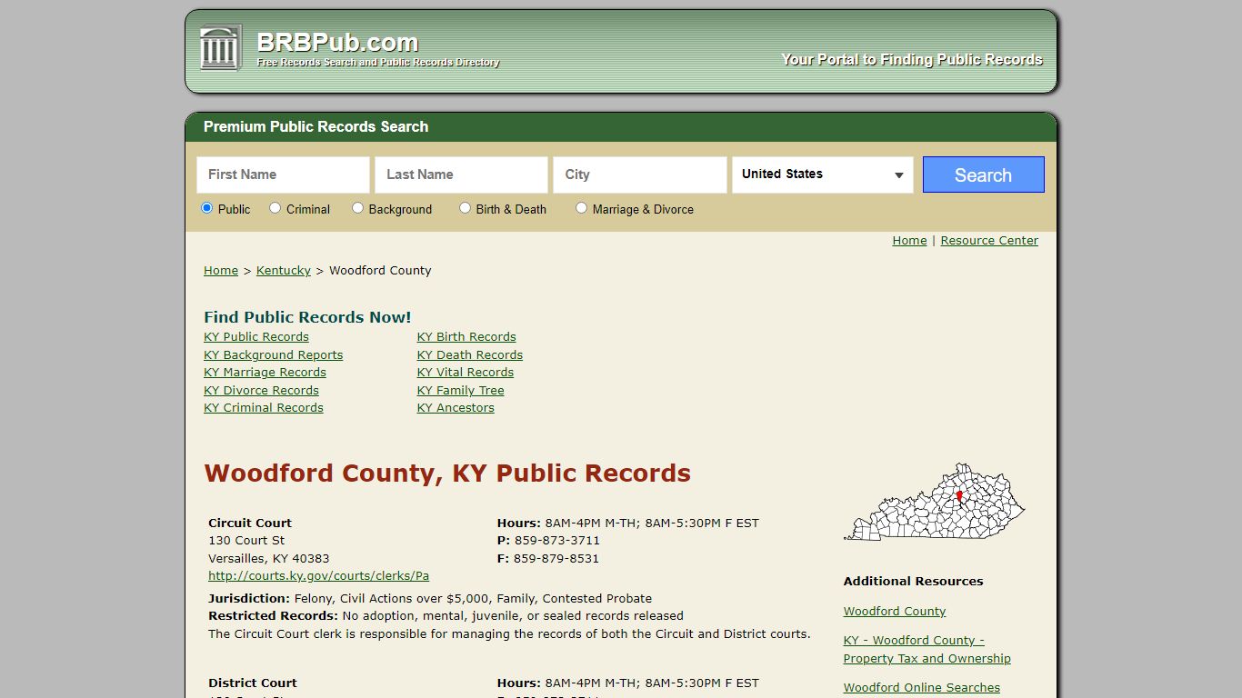 Woodford County Public Records | Search Kentucky ...