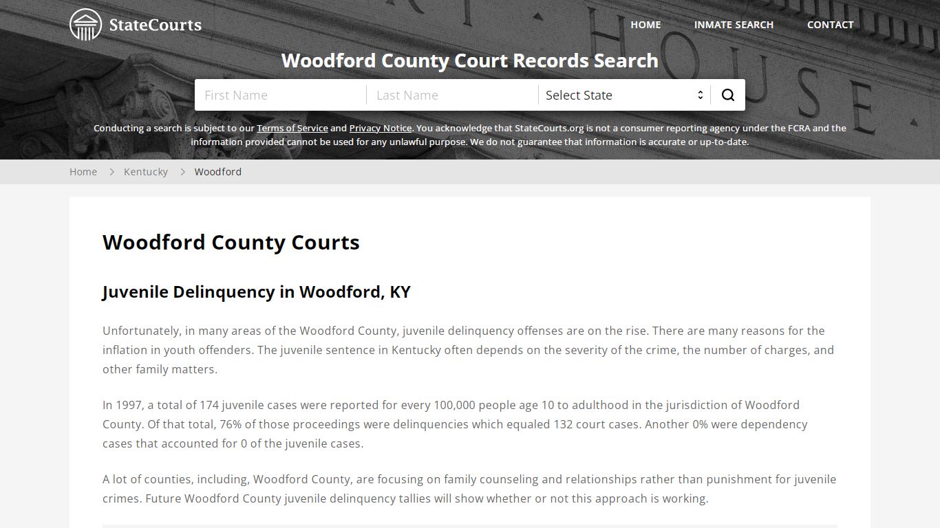 Woodford County, KY Courts - Records & Cases - StateCourts